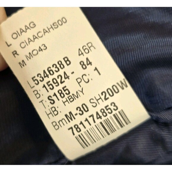 TailoRED Sports Blazer Mens 46R Blue Plaid Reda Italian Wool Made in Canada - Picture 12 of 16